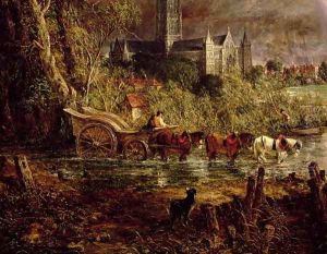Salisbury Cathedral From the Meadows, 1831 (detail) 2 by John Constable