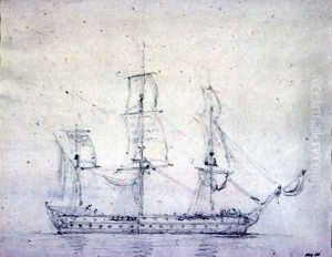 A Man-o-war by John Constable