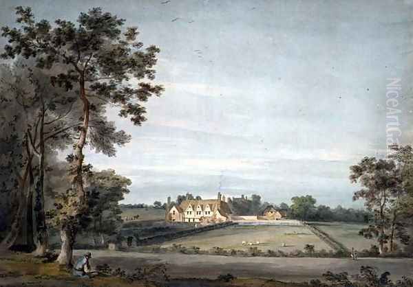Dedham The Old Lecture House seen across Long Meadow from Black Brook - view 1