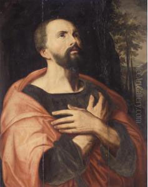A Male Saint In A Landscape - view 1