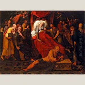 Dormicion De La Virgen by Michiel Van Coxcie