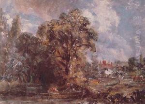 Scene On A River by John Constable