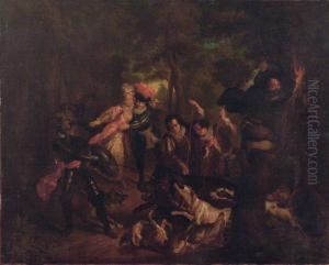 Caceria En Casa De Los Duques by Charles-Antoine Coypel