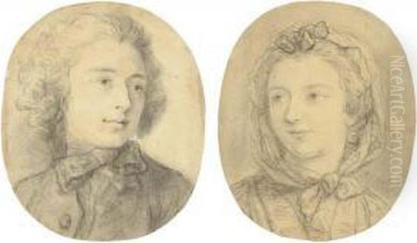 Portrait Of A Man, Bust-length,
Looking To The Right; And Portraitof A Woman, Bust-length, Looking To
The Left - view 1