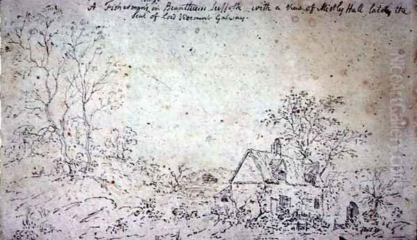 Cottage at Brantham, with a view of Mistley Hall - view 1