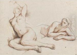 Studies Of Two Female Nudes by Noel Nicolas Coypel