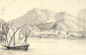 The Isle Of Elba From The Sea, Italy by Alexander Cozens