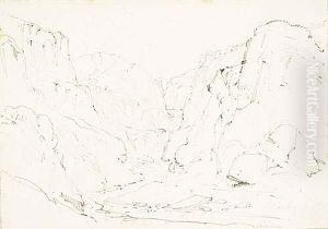 View Of A Mountain Pass by John Robert Cozens