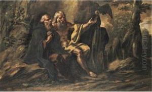 Paul The Hermit And Anthony The Great In The Wilderness by Francesco Cozza