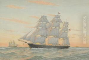 "westward Ho" Racing In The China Sea by Frederick Schiller Cozzens