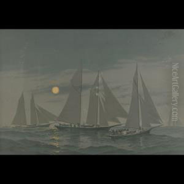 Moonlight On Nantucket Shoals
Ibis. Tidal Wave. Estelle. Sagittaaeolus (plate Xiv From American
Yachts, Their Club And Theirraces) - view 1