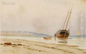 Coastal View With Beached Boat Coastal View With Beached Boat
