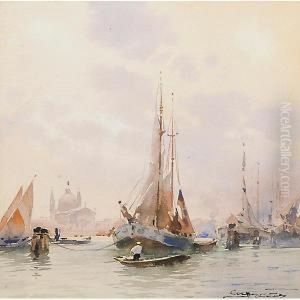 Barche Al Largo Di Venezia by Aurelio Craffonara