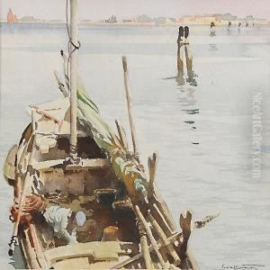Pescatore Al Largo Di Venezia by Aurelio Craffonara