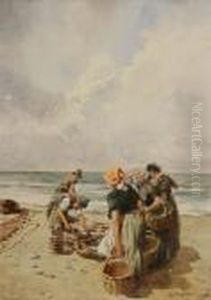 Scena Con Pescatori Sulla Spiaggia by Aurelio Craffonara