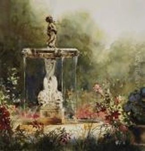 Fontana Con Putto E Fiori