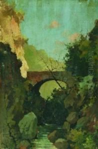 Il Ponte Dello Strenta Verso Posina by Aurelio Craffonara