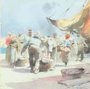 Arrivo Del Pesce A Venezia by Aurelio Craffonara