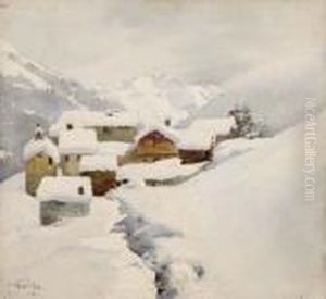 Paesaggio Sotto La Neve by Aurelio Craffonara