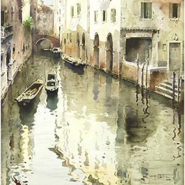 Craffonara, Gallarate -genova ""canale A Venezia"" Cm. 38x38 - view 1
