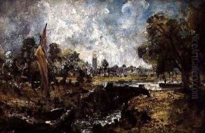 Dedham Lock, c.1820 by John Constable