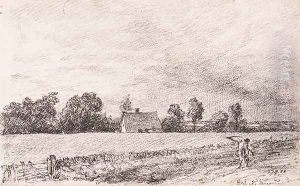 Cottages and road, East Bergholt by John Constable