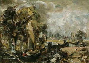 Dedham Lock, c.1819-20 by John Constable