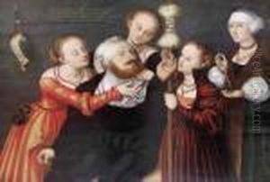 Hercules Am Spinnrocken by Lucas The Younger Cranach