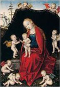Signed Lower Right With The Artist's Device Of A Winged Serpent by Lucas The Younger Cranach