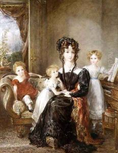 Portrait of Elizabeth Lea and her Children, c.1828 by John Constable