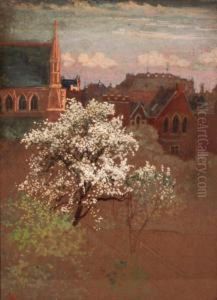 A View Of Holland Street, London, From The Artists Window by Walter Crane