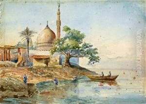 Mosquee Au Bord Du Nil by Louis Amable Crapelet