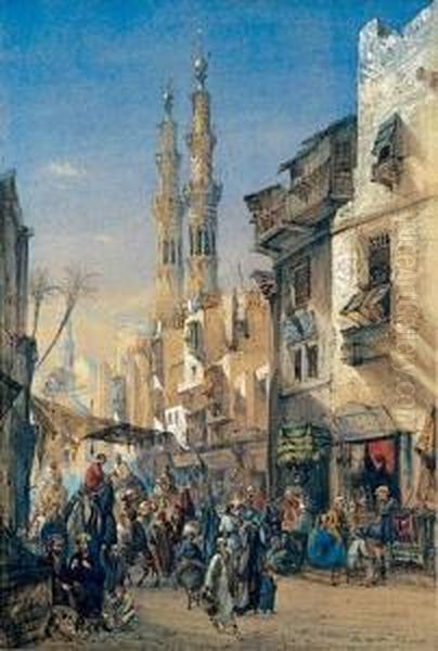 La Mosquee De Mounayed Sultan Et Rue Animee Au Caire - view 1