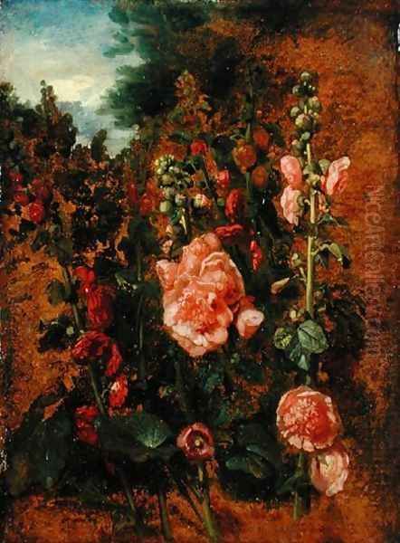 Study of Hollyhocks, c.1826 - view 1
