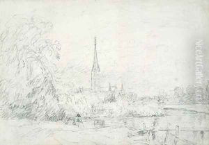 Salisbury Cathedral from the North West, 1829 by John Constable