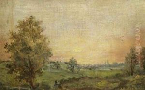 Landscape Near Dedham at Sunset by John Constable