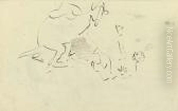 The Boxing Kangaroo (
Recto
) And A Subsidiary Sketch (
Verso - view 1