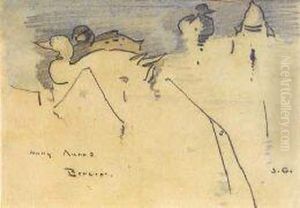 Study Of Ducks by Joseph Crawhall