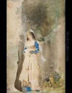 Figura Femminile In Giardino by Tranquillo Cremona