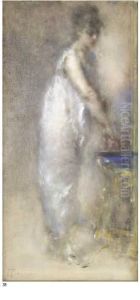 Il Mattino. Donna Che Si Lava by Tranquillo Cremona