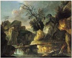 Paysage Montagneux Anime De Personnages by Louis-Philippe Crepin