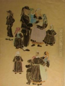 Etude De Costumes Bretons by Suzanne Crepin