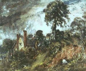 Cottage among Trees with a Sandbank, c.1830-36 by John Constable