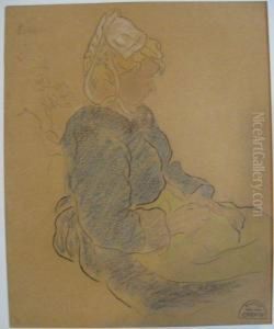 Jeune Fille Assise by Suzanne Crepin