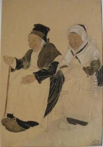 Deux Femmes En Costume Traditionnel by Suzanne Crepin