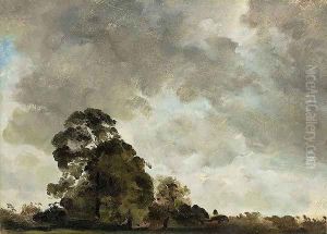Landscape at Hampstead, Tree and Storm Clouds, c.1821 by John Constable