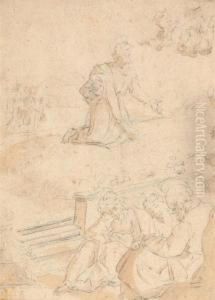 Christ On The Mount Of Olives With Sleeping Disciples