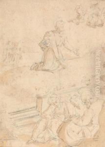 Christ On The Mount Of Olives With Sleeping Disciples.