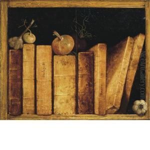 Natura Morta Con Libri, Aglio E Cipolle