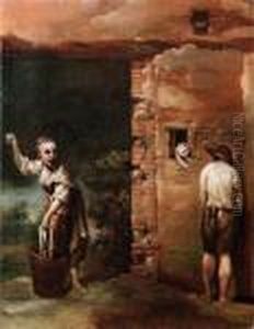 Scena Di Cortile by Giuseppe Maria Crespi
